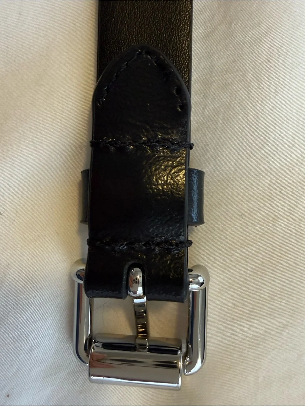 Rebecca Minkoff Studded Leather Belt thin flat studs silver